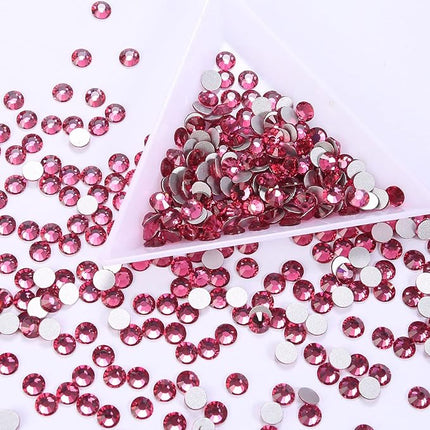 288Pcs Rose Crystal Rhinestones,Glass Flatback Rhinestones Gemstones for Nail Face Makeup Art Crafts Clothes Decoration -(SS30,6.5mm,Rose)