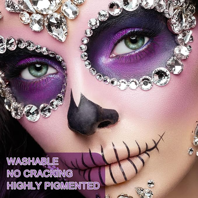 MEICOLY Cream Light Purple Face Body Paint,2.37Oz Large Tube Water Based Full Body Paint for Adults and Kids,Lavender Violet Face Paint for Halloween Stage SFX Special Effects Ursula Cosplay Makeup