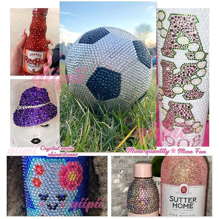 qiipii Orange Red Crystal Resin Rhinestones w B7000 Glue for Bedazzling Crafting 2mm-6mm Flatback Stones Diamonds Crystals Gems Bedazzler Kit for Nails Face Eyes Makeup Tumblers Bottles DIY Crafts