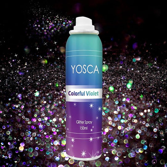 YOSCA Body Glitter Spray, 150ML Shimmer Hairspray for Hair, Body, Clothes - Quick-Drying, Long-Lasting Shiny Spray for Festival, Music Concert, Party, Rave Accessories