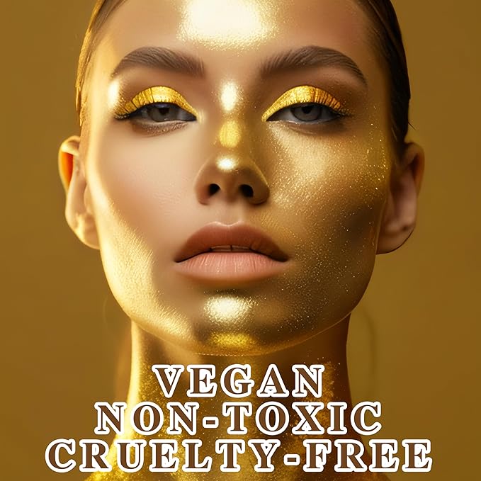 MEICOLY Gold Face Body Paint,Water Based Washable Body Paint,Face Paint for Kids and Adults,Professional Golden Face Painting for Halloween SFX Special Effects Cosplay Makeup