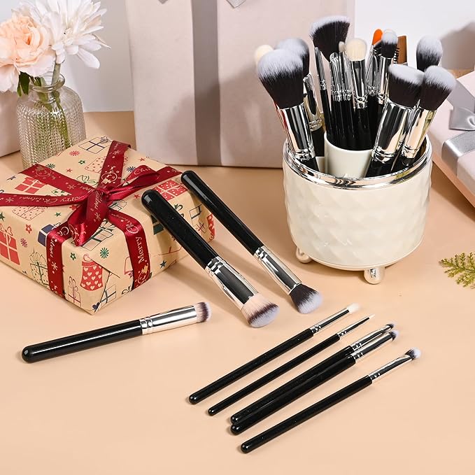Makeup Brushes 32 Pcs Makeup Kit, Travel makeup brush set, Portable makeup brush set，Multi-functional Makeup Tool Set with Makeup Brush Foundation Brush Make up Brushes Set (LH32, Count, 32)