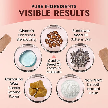 BaeBlu - Organic Blush Tube, Amaretto - 100% Natural Vegan Cream Blush Sticks, Multi-Use Bronzer, & Highlighter for Lips, Cheeks & Eyes, Buildable Shimmer, Gluten-Free, Paraben-Free, Made in USA