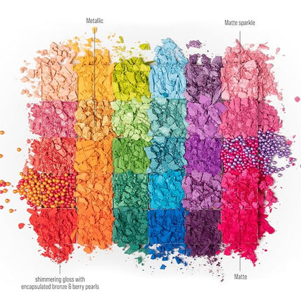 Tintark 30 Colors Makeup Eyeshadow Palette for Beauty & Matte Metallic Shimmer Pearl Glitter Eye Shadow Pallet & Rainbow Colorful Eye Makeup for Girls & Highly Pigment Eyeshadow Cosmetics