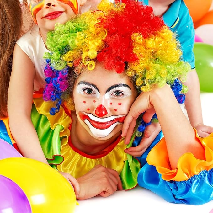 13PCS Clown Makeup Kit, Black + White + Red + Dark Red Face Body Paint Set with 6 Painting Brushes & 3 Sponge,Halloween Oil Based Body Paint for Adults Joker Zombie Vampire Skeleton Costume SFX Makeup