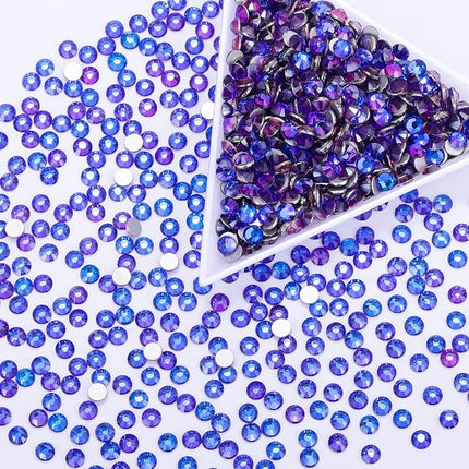 1440Pcs Purple Velvet Crystal Rhinestones,Glass Flatback Rhinestones Gemstones Small for Nail Face Makeup Art Crafts Clothes Decoration - (SS8,2.4mm,Purple Velvet)