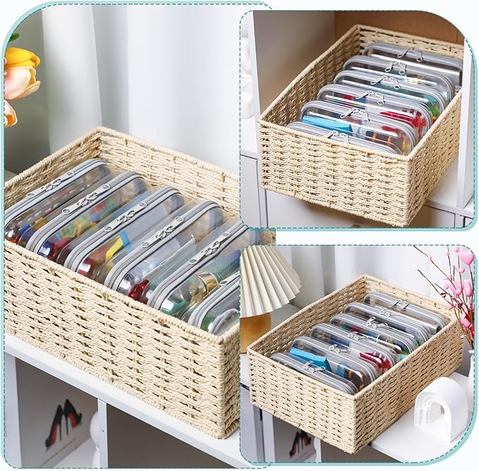 Sanwuta 6 Pcs Clear Hard Zipper Case Pencil Pouches Hard Plastic Zipper Pouches Makeup Bag Transparent Cases for Snacks Plastic Storage Organizer Box for Travel(Gray,7.48 x 3.94 x 2 Inch)