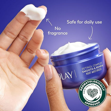 Olay Regenerist Radiance Retinol Face Moisturizer: Smooth & Renew Cream for Women - Fragrance-Free, Anti-Aging, Anti-Wrinkle, Tightening & Brightening - 2 Oz