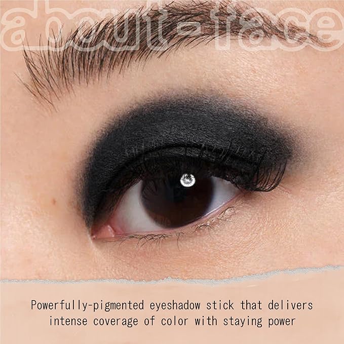 about-face Shadowstick – Long-Wear Cream Eyeshadow Stick – Matte & Pearly Finishes – Vegan, Cruelty-Free, Clean Beauty – 0.049 oz (Kill The Lights- Matte Black)