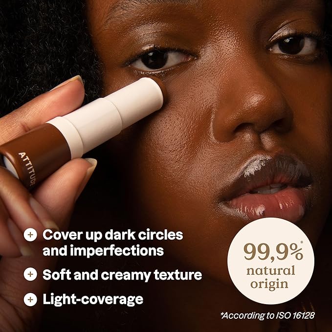 ATTITUDE Oceanly Light Coverage Under Eye Concealer Stick, Titanium Dioxide-Free, EWG Verified, Plastic-Free, Vegan & Cruelty-free Makeup, Espresso, 0.2 Ounces