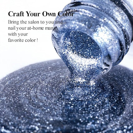 Imtiti Royal Blue Gel Nail Polish, 1 Pcs 15ml Platinum Glitter Color Soak Off LED Long-Lasting Nail Gel Polish Nail Art Starter Manicure Salon DIY at Home, 0.5 Fluid Ounces