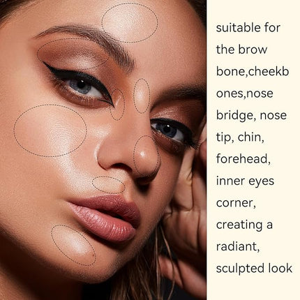 K'APEINE Face Highlighter Palette,Pink Glitter Eyeshadow Pearl Shimmer Single Makeup Kit High Glossy Face Makeup Palette Sparkling Highlighter Makeup Palette Smooth Baked Lasting Shining Makeup Kit-03