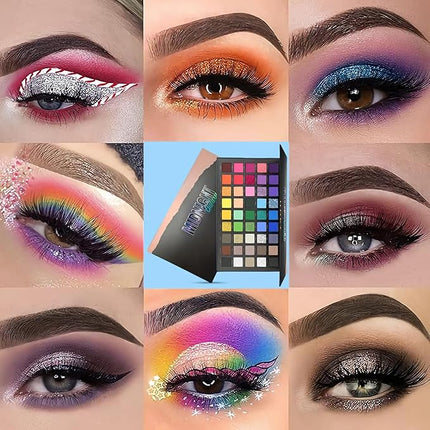 K'APEINE Colorful Eyeshaow Palette, 45Colors Matte Shimmer Eyeshadow Metallic Eye Shadow Palettes Professional Rainbow Makeup Pallet Long Lasting Blendable Make Up Eye Shadows Cosmetics for Women