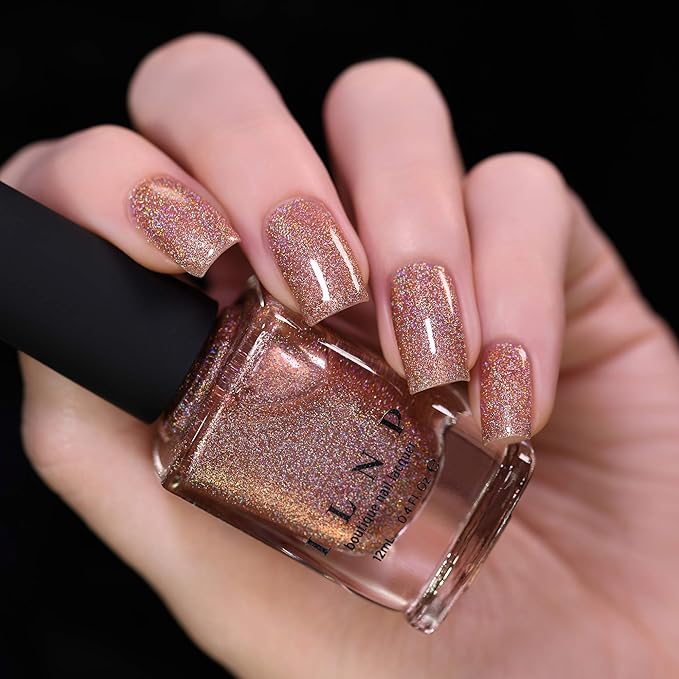 ILNP Caroline - Glistening Rosy Copper Holographic Nail Polish