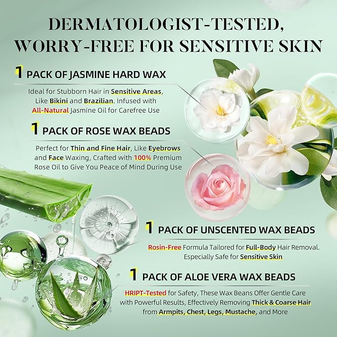 LANSLEYWAX Digital Waxing Kit for Women Men - Green Waxing Machine with 39 Accessories - Hard Wax Kit for Arms Legs Brazilian Bikini Facial Sensitive Skin, Wax Warmer Hair Removal for Home/Salon Use