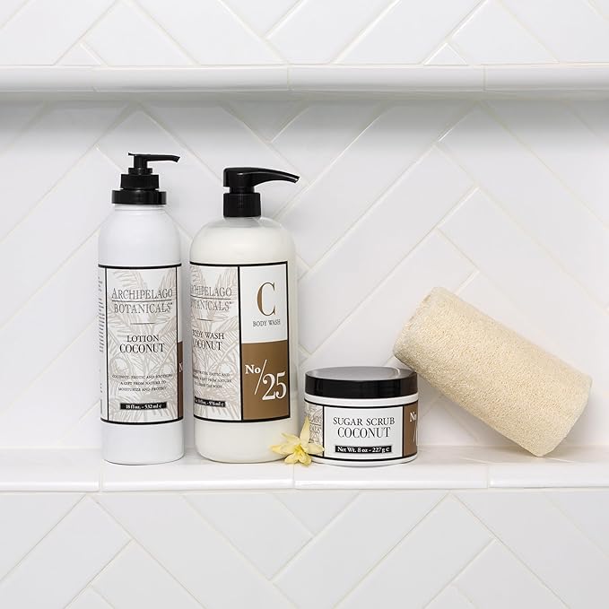 Archipelago Botanicals Coconut Moisturizer, Nourishing Coconut Body Lotion for Hydrated, Vibrant Skin, Paraben Free, Phthalate Free, 18 oz