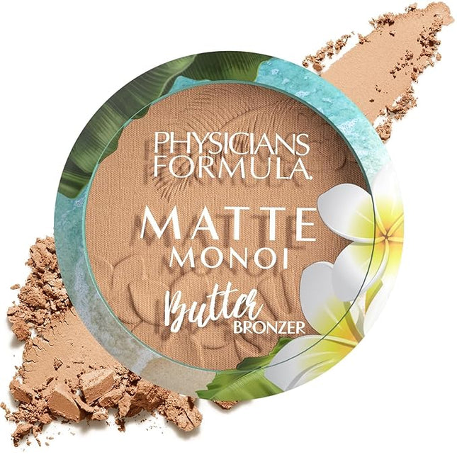 Physicians Formula Matte Monoi Butter Bronzer Matte Bronzer Powder Face Makeup, Dermatologist Tested, Light Bronzer