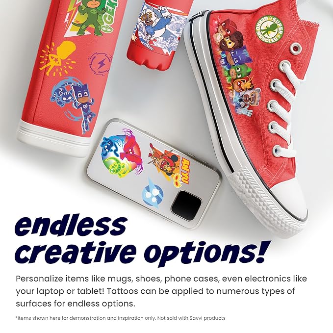 50 PJ Mask Tattoos For Kids, Party Favors, Birthday Decorations & PJ Mask Party Supplies - Temporary Tattoos, Kids Tattoos Temporary For Boys & Tattoo Stickers For Boys