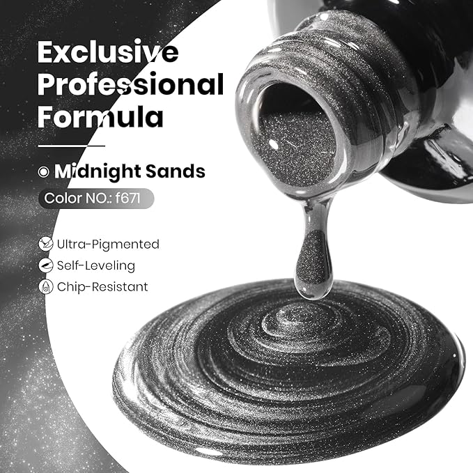 Beetles Black Cat Eye Gel Polish, 15ML Black Glass Cat Eye Glitter Gel Polish with Magnet Shimmer Translucent Sheer Color Soak Off UV Midnight Sands Series French Nail Art Dsign Gift for Women