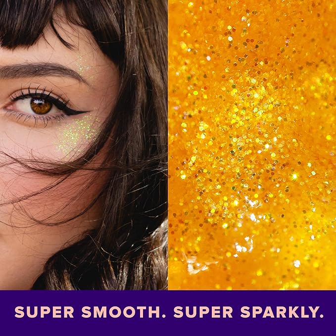 UNICORN SNOT Holographic Face Glitter & Body Glitter Gel: Glitter Makeup, Hair Glitter, Festival Rave and Anime Cosplay, Halloween Costume Makeup - Vegan & Cruelty Free, 1.7 oz Orange Glitter (Fire)