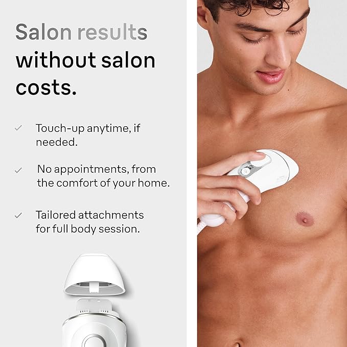 Braun Smart IPL, Silk·Expert Pro 5: at Home Laser Hair Removal Device for Men & Women, Permanent Visible Hair Reduction in Hair Regrowth for Body, w/Razor, Pouch, and Wide Cap Head, IPL5145
