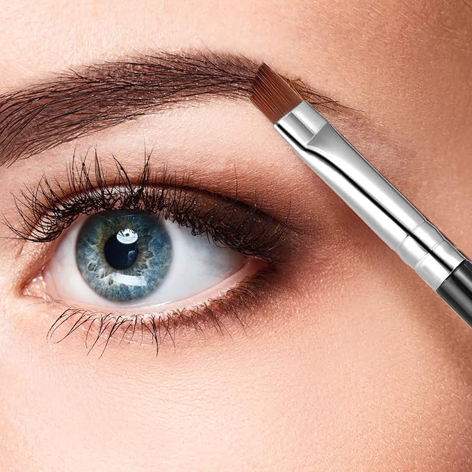 5Pcs Angled Eyeliner Brush, Fine Slanted Flat Angle Eye Liner Eyebrow Brush Eye Makeup Brush Soft Fibers Synthetic Bristles Eye Makeup Tool