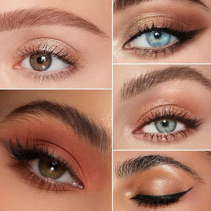 K'APEINE Warm Brown Eyeshadow Palette, 12 Colors Blush Eyeshadow Pink Red Eye Shades Matte Shimmer Eye Shadow with Eyeshadow Brush High-Pigmented Makeup Palette for Women Daily, Party, Music Festival