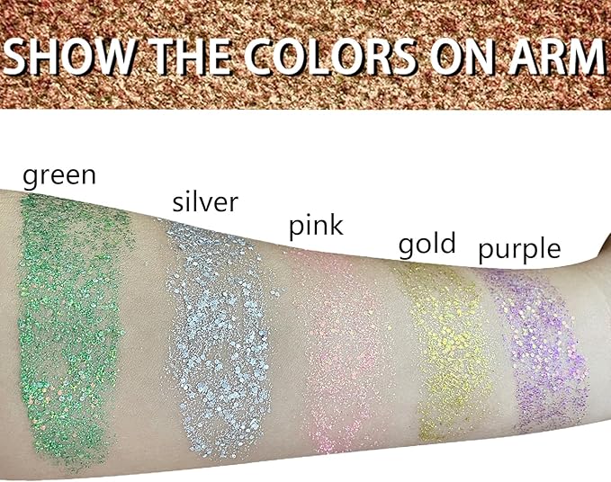 MEICOLY Purple Face Body Glitter Stick,Mardi Gras Outfit for Women,Mardi Gras Accessories,Waterproof Chunky Glitter Makeup for Face/Body/Hair/Eyes,Mermaid Glitter Face Paint,Body Glitter for Women