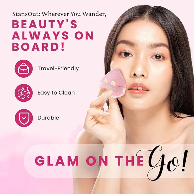 StansOut Beauty Velvet Makeup Puff Set (2-Pack) - Luxuriously Soft Powder Puffs for Seamless Face Makeup Application - Premium Quality - Perfect for Flawless On-the-Go Touch-Ups