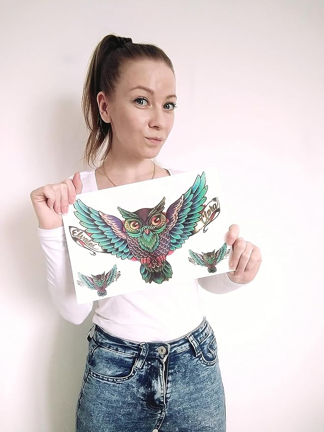 Large Temporary Tattoos Women Temporary Neck Tattoos Temporary Realistic Flower Chest Tattoo for Adults (TS06)