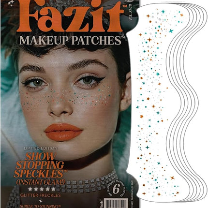 Fazit Makeup Patches - Show Stopping Speckles - Glow Up Make-Up Patches - Cute Glitter Makeup Accessories For Women - Cosmetic Glitter For Face