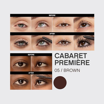 Vivienne Sabó Cabaret Premiere Brown Mascara, Volume and Length, Defining, Curling, No Flaking, No Clumping, Smudge Proof, Washable, Cruelty-Free, Made in Europe, (05 Brown), 0.3 Fl Oz, 1 Pack