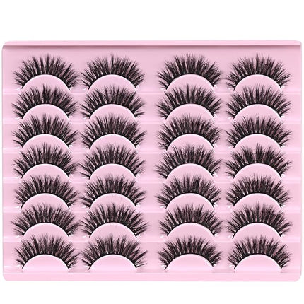 FARRED Lashes Natural Look Short Cat Eye Natural Lashes Fluffy Wispy False Eyelashes 14 Pairs Faux Mink Strip Eye Lashes Pack for Daily Makeup (F7 | 6-15mm)