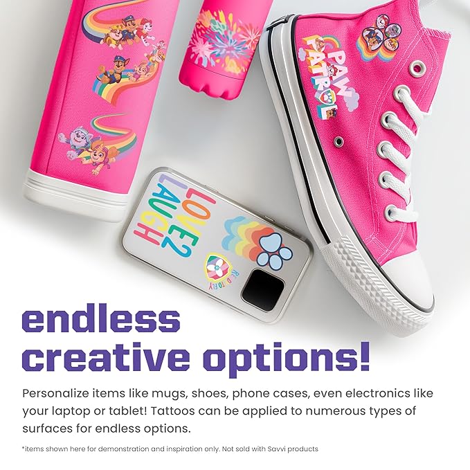 Savvi - 50 Paw Patrol Temporary Tattoos: Sky and Everest, Skin-Safe Ink, Great for Birthday Parties, Gifts for Boys and Girls Ages 4-12+, Made in the USA [6 sheets, 50 count]