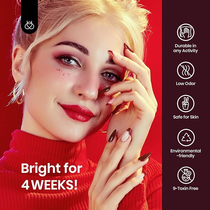 Beetles Merlot Wine Gel Polish 15ml Dark Maroon Red Gel Nail Polish Fall Winter Soak Off UV LED Lamp Art Manicure Salon DIY Home Solid Design 0.51Oz Gift for Women