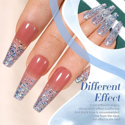 Born Pretty Holographic Nail Polish Silver Glitter Sequins Nail Polish 10ML