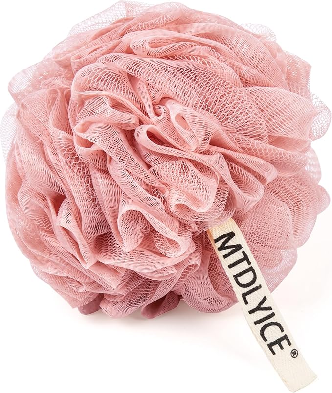 Loofah Sponge, XXL Large Loofah 100g 4 Pack, Bath Sponge Soft Mesh Shower for Men, Body Scrub, Shower Pouf Bath Accessories, for Body Wash, Soap (Red Soil)