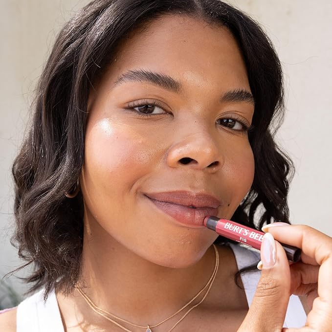 Burt's Bees Shimmer Lip Tint Set, Tinted Lip Balm Stick, Moisturizing for All Day Hydration with Natural Origin Glowy Pigmented Finish & Buildable Color, Guava (4-Pack)