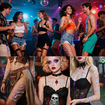 Movie Anime Purple Temporary Tattoos Dance Cosplay Tattoos Stickers Prop Halloween Cosplay Accessories (Purple)