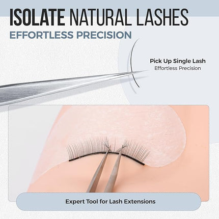 LASHVIEW Lash Tweezer, Vetus Straight Pointed Eyelash Tweezers for Profissional Grafting Eyelash Extension, Stainless Steel Needle Nose Tweezers for Lash Extension Stickers Precision Electronics, ST11