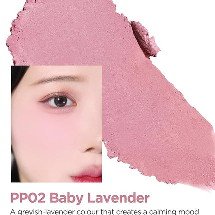 THESAEM Jelly Blusher - PP02 Baby Lavender Greyish Lavender - Korean Watercolor Blush Cushion Velvet Finish - Long-Lasting Vibrant Cheek Color with Smooth Blending Formula, 0.21oz
