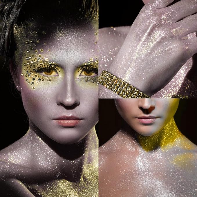 Gold Body Glitter Spray & Glitter Hairspray - Long-Lasting, Ultra-Shiny, Quick-Dry, Waterproof, Non-Clog Nozzle for Parties, Dances, Festivals, and Special Events