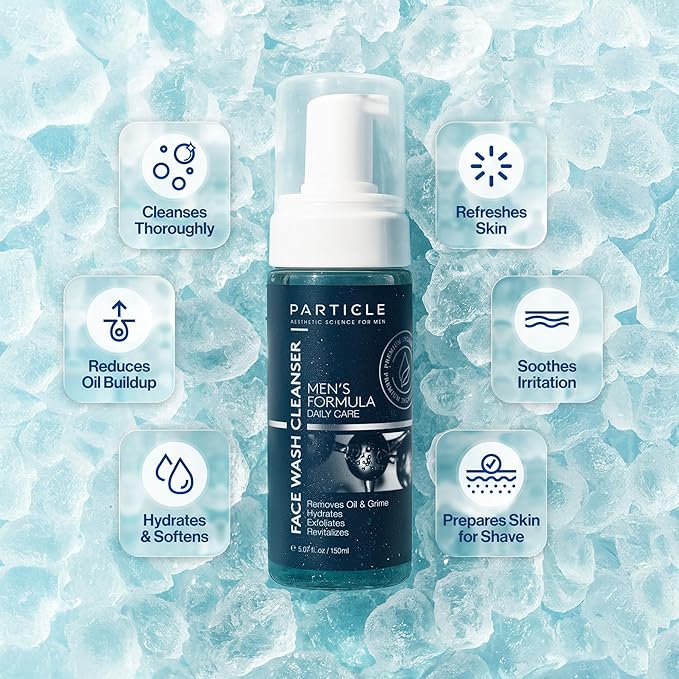 Particle Mens Face Wash - Anti Aging Face Cleanser for Men (5.07 Oz) - Daily Moisturizing Face Wash for Men - Revitalizes, Hydrates & Soothes, All Skin Types & All Ages