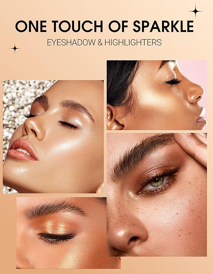 Erinde Shimmer Cream Eyeshadow Stick, Long Lasting Metallic Eye Shadow Sticks, Waterproof Creamy Glitter Eyeshadow Pencil, High Pigmented Blendable Neutral Eye Makeup, 14 Taupe Shimmer