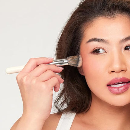 HALEYS Angled Contour Brush – Face Sculpting & Bronzer Brush for Powder & Cream Makeup, Precision Cheek Definition, Seamless Blendin, Vegan, Dermatologist-Tested