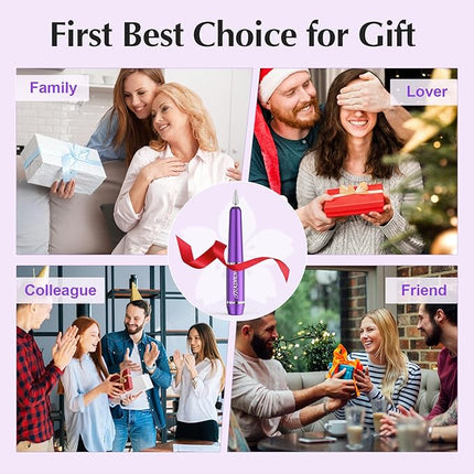 JIASHENG USB Electric Nail Drill, Portable Electric Nail File for Acrylic Gel Nails,Nail Drill Kit Manicure and Pedicure Kit with Nail Bits for Home and Salon Use,Dark Purple
