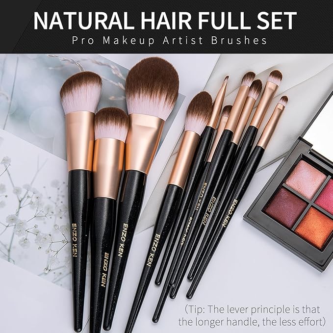 Elegant Natural Goat Hair Makeup Brush Set with Gift Box, Natural Hair Makeup Brushes Set Professional, Make up Brushes Set Professional, Natural Makeup Brushes, Cosmetic Brushes Makeup Set.