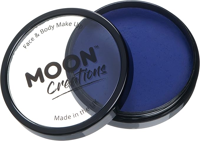 Pro Face & Body Paint Cake Pots Dark Blue - Professional Water Based Face Paint Makeup for Adults, Kids - 1.26oz