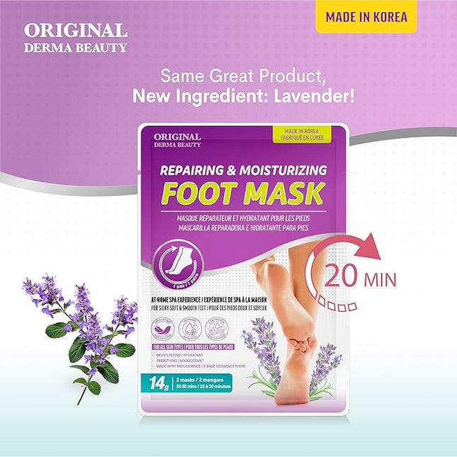 Innerest Original Derma Beauty 12 pairs Moisturizing Foot Mask Foot Spa Foot care (Lavender)