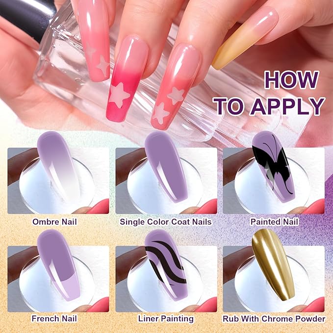 Gradient Painting Gel, 9 Colors Ombre Gel Red Brown Geree Nail Polish for Pigment Pat Aura Nails, French Manicure DIY Nail Art,PaletteMoroccan Bazaar